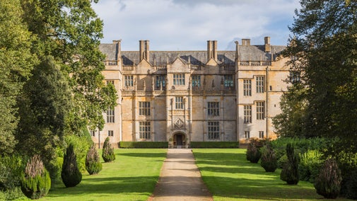 View up West Drive to Montacute House, Somerset